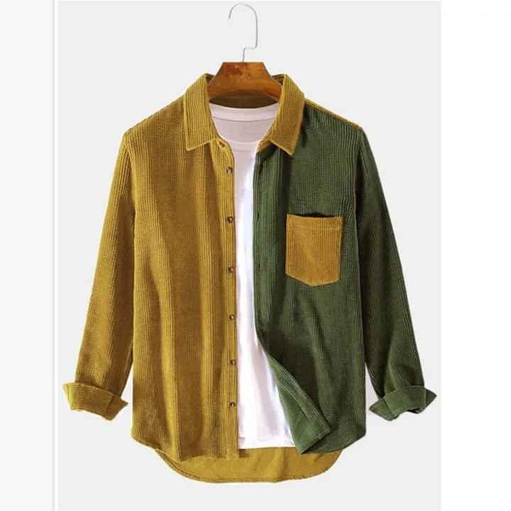 Geraldus - Splice Corduroy Button-Up Shirt
