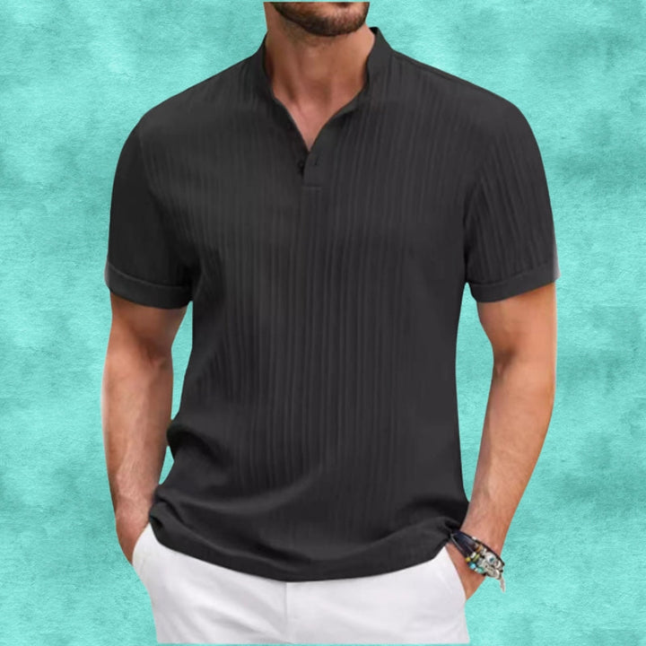 Tomasz - Casual Linen Striped Shirt With Button