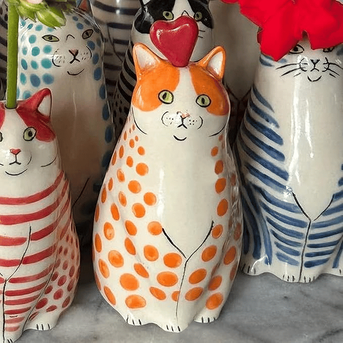 CatCraze - Hand Painted Cat Vase Collection