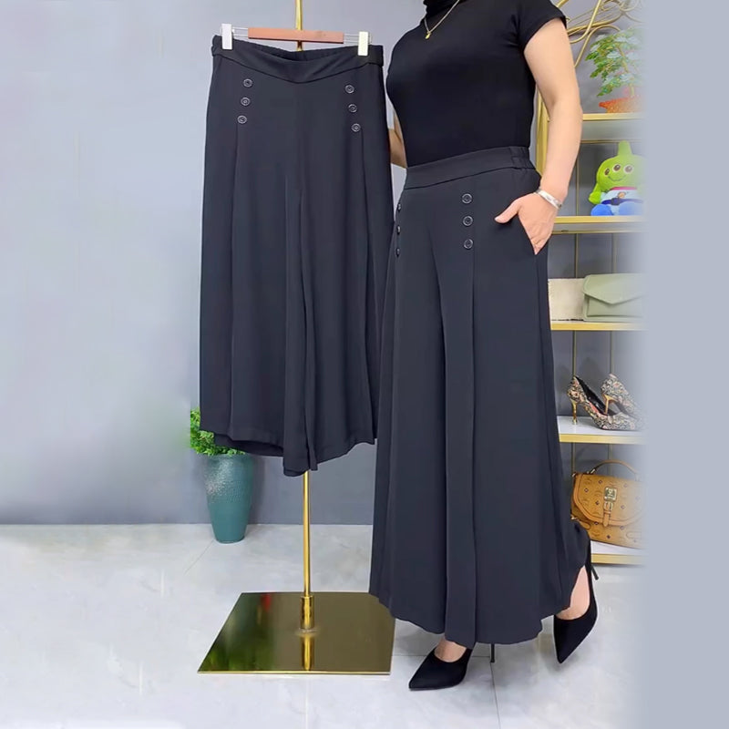 Malou - Stylish Pleated Wide Leg Pant