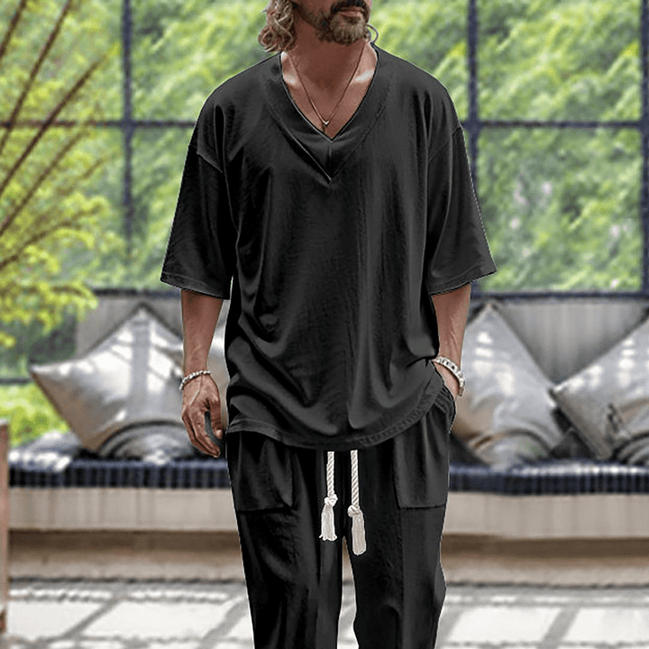 Meletios - Short Sleeve Two Piece Set