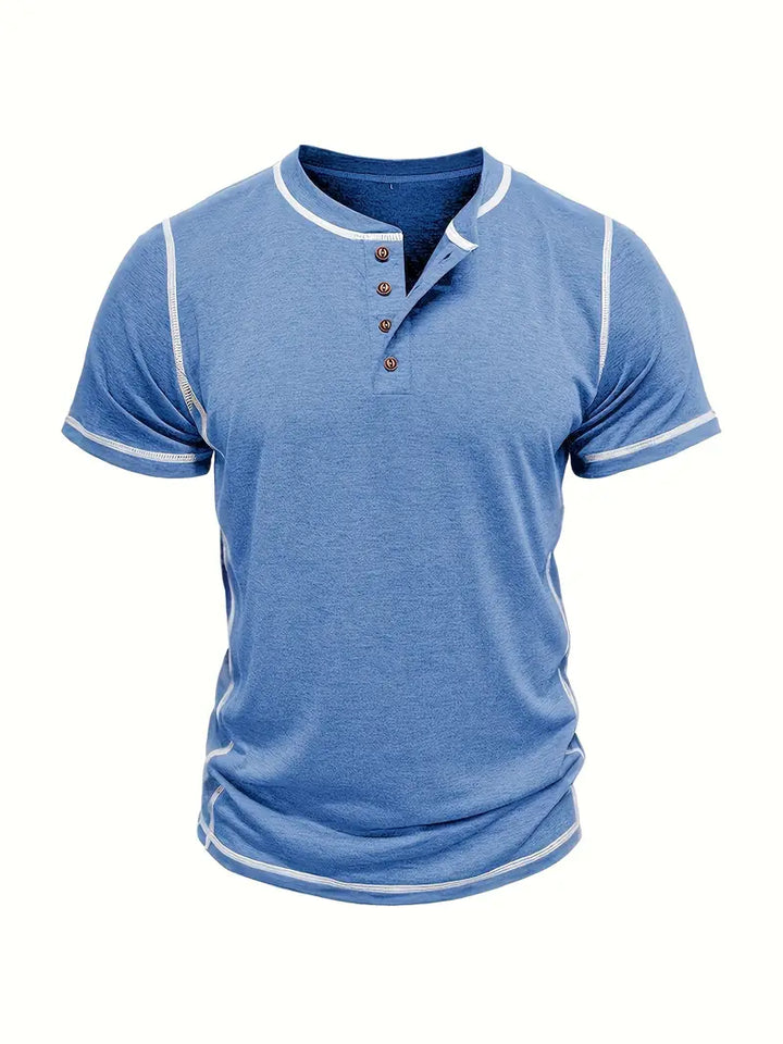 Orazio - Short Sleeve T Shirt With Button