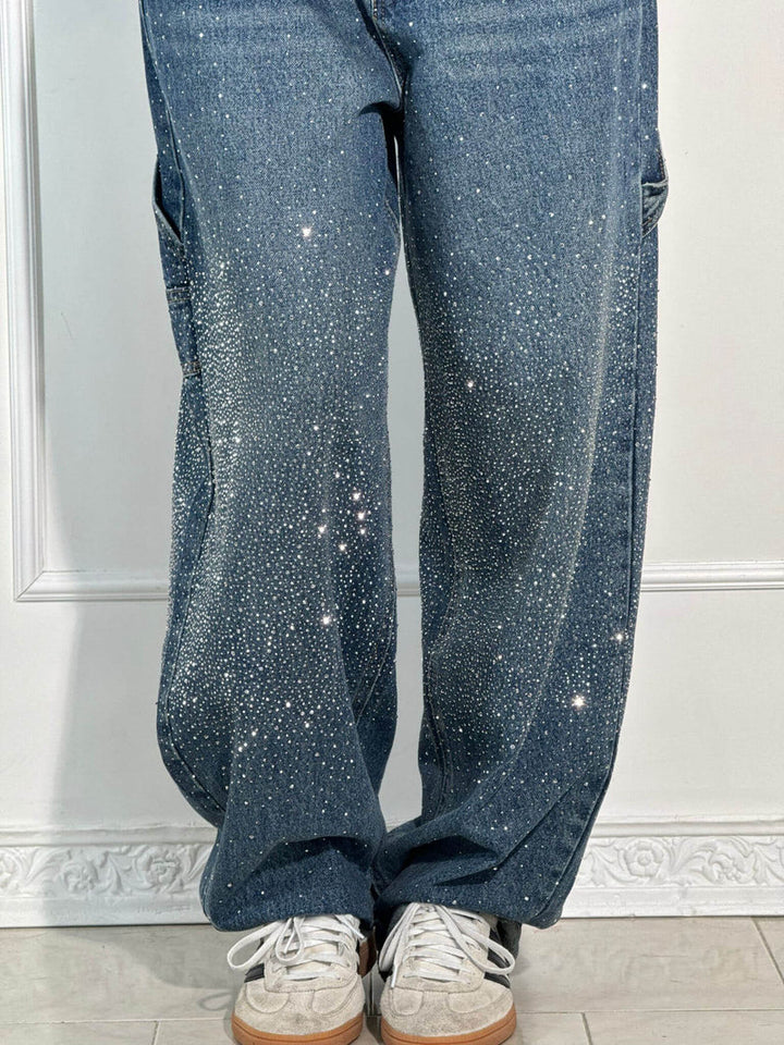 Zella - Relaxed Jeans with Shiny Rhinestones