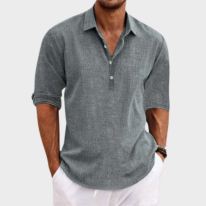 Ehrhard - Casual Cotton Linen Long Sleeve Shirt