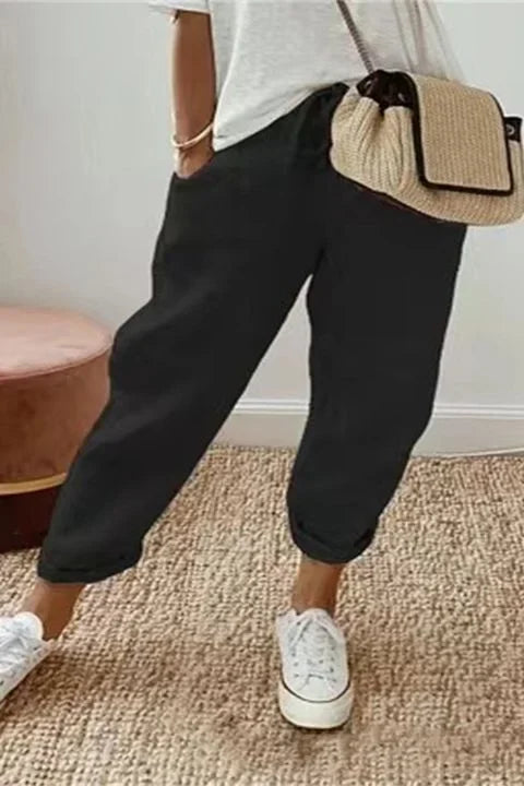 Yaron - Slanted Pocket and Drawstring Waistband Pants