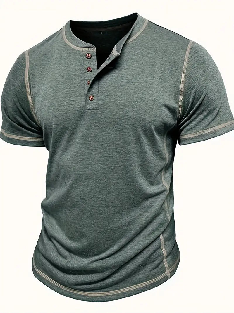 Orazio - Short Sleeve T Shirt With Button