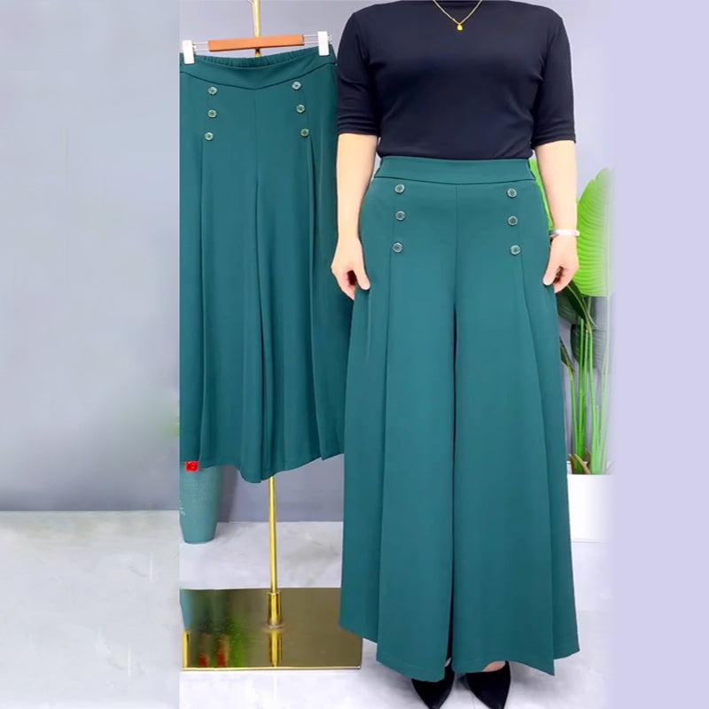 Malou - Stylish Pleated Wide Leg Pant