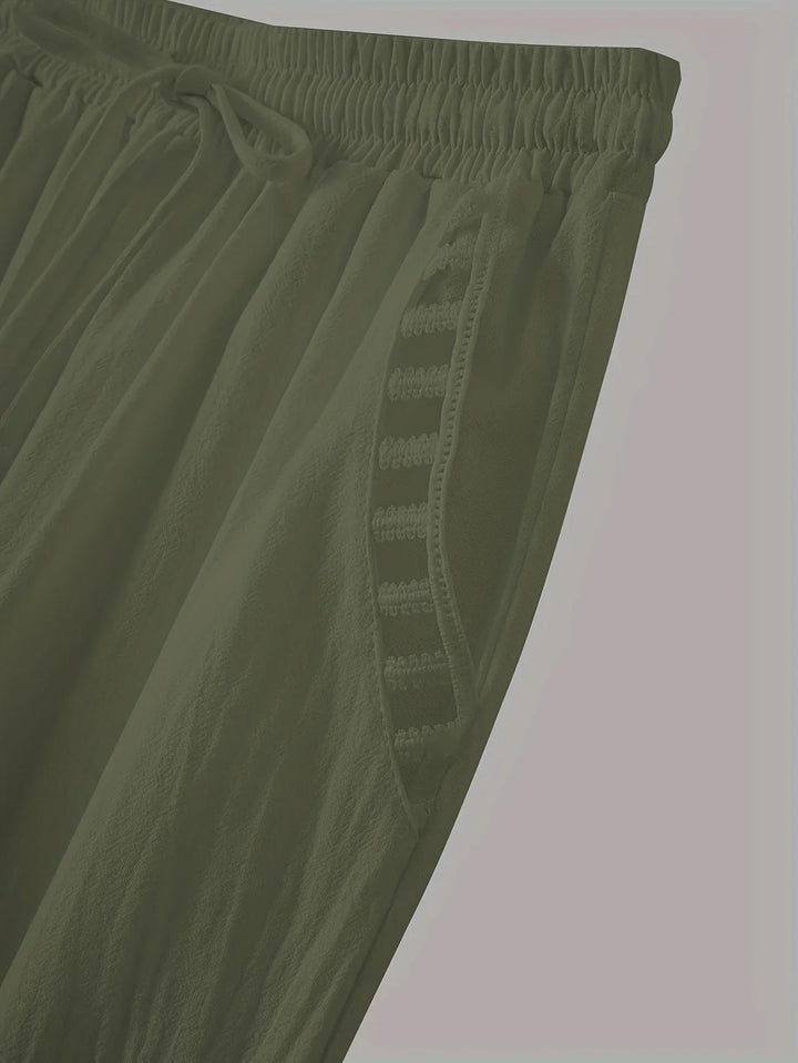 Tracey - Contrast Trim Cropped Pants