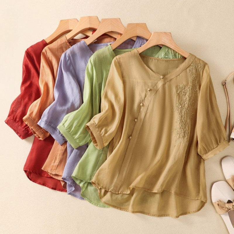 Loreen - Asymmetrical Button Tunic