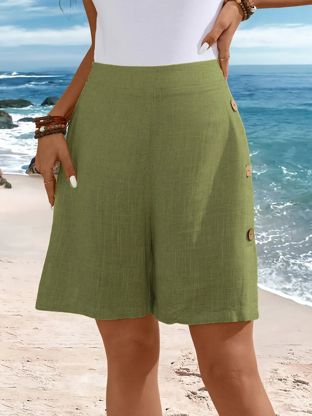 Fenella - Comfortable Shorts With Buttons