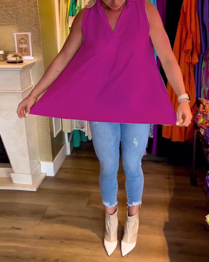 Rowland - Sleeveless Top With Ruffle