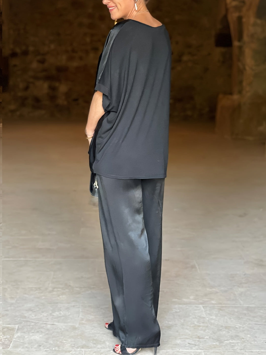 Ashlee - Elegant Short Sleeve Two Piece Set