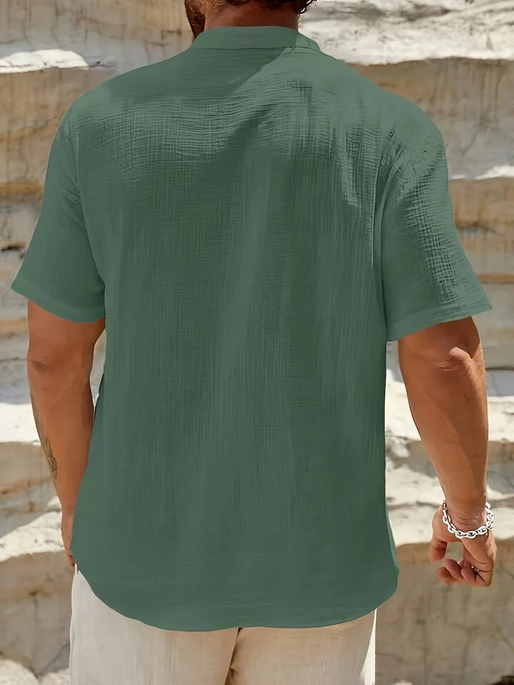 Sancho - Elegant Summer Shirt With Stand Collar