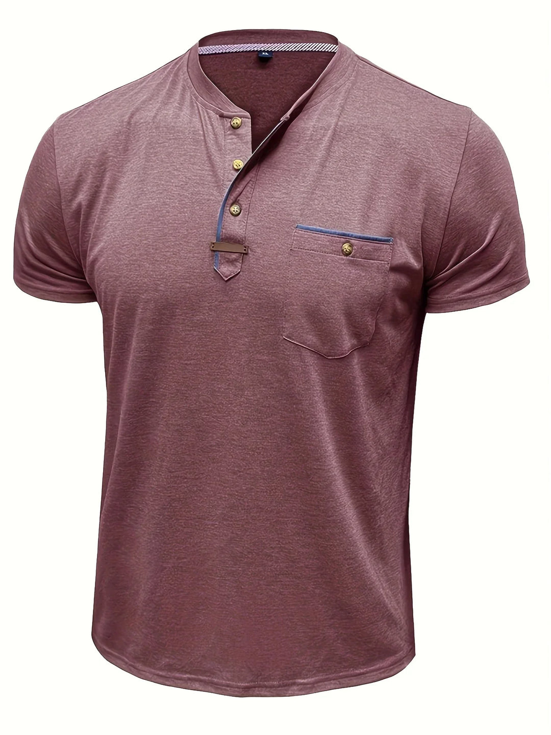 Saxon - Elegant Round Neck T Shirt With Pocket