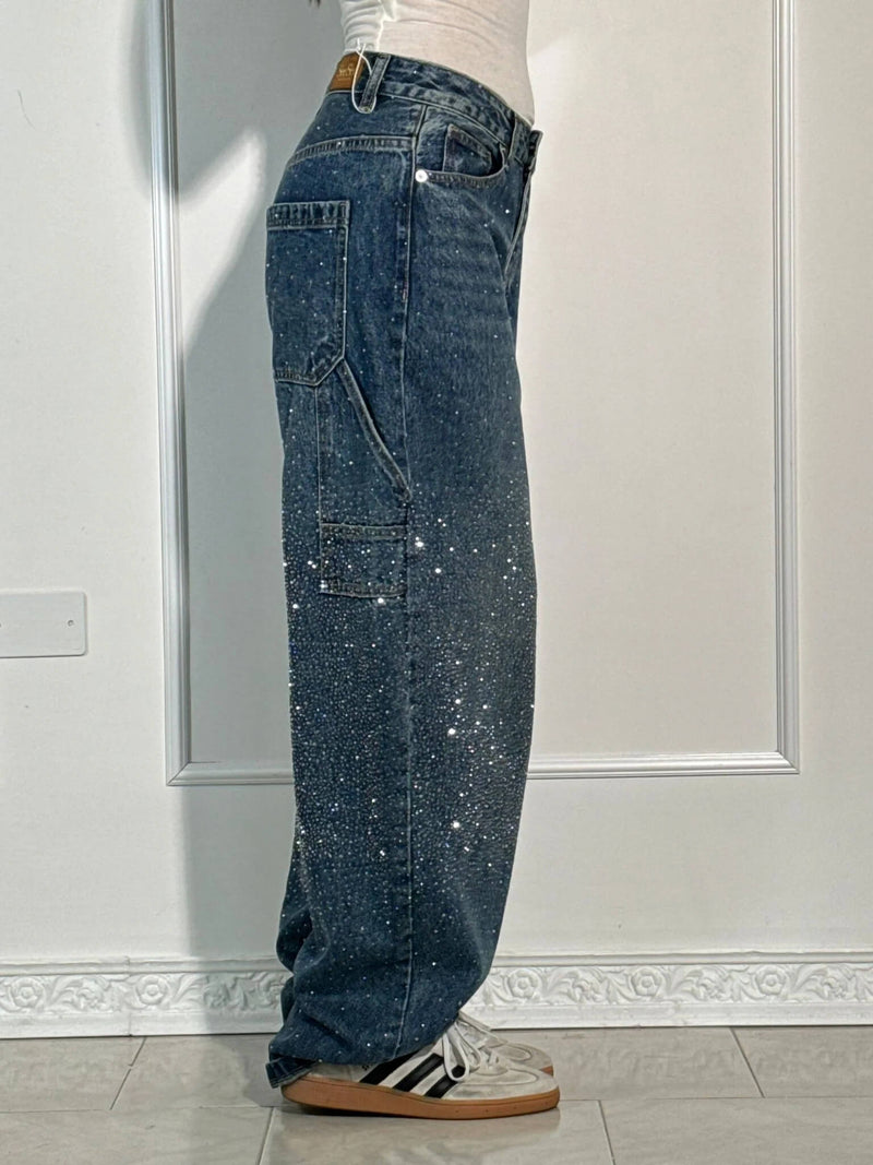 Zella - Relaxed Jeans with Shiny Rhinestones