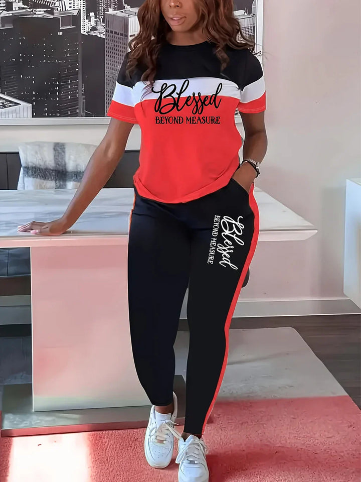 Fotini - Summer Fashionable Contrasting Colorful Casual Sporty Suit