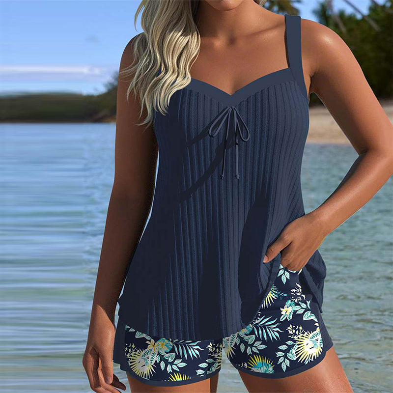 Elvia - Elegant Floral Printed Tankini Set