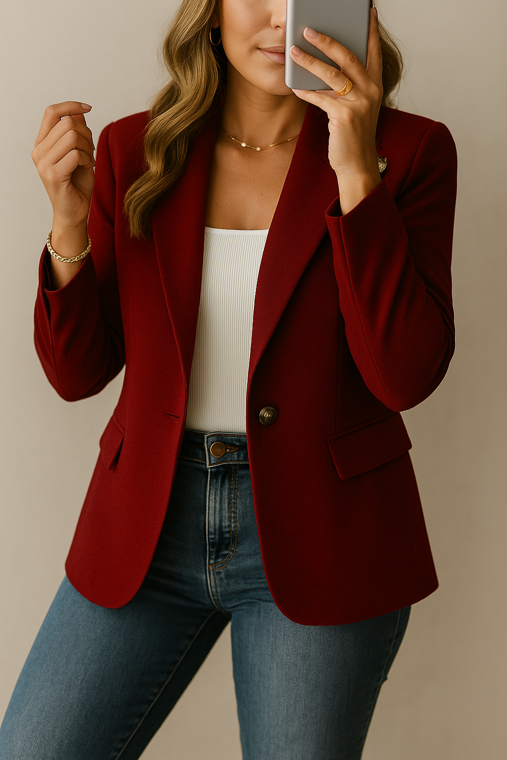 Iskra - Elegant Blazer With Boutton And Pockets