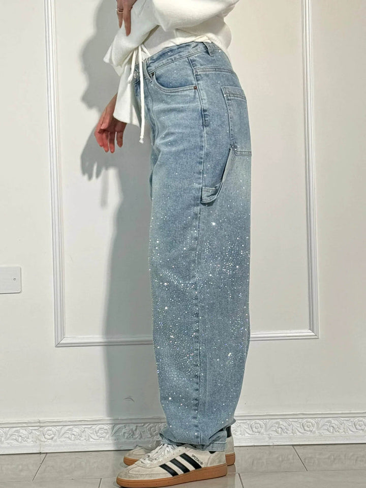 Zella - Relaxed Jeans with Shiny Rhinestones