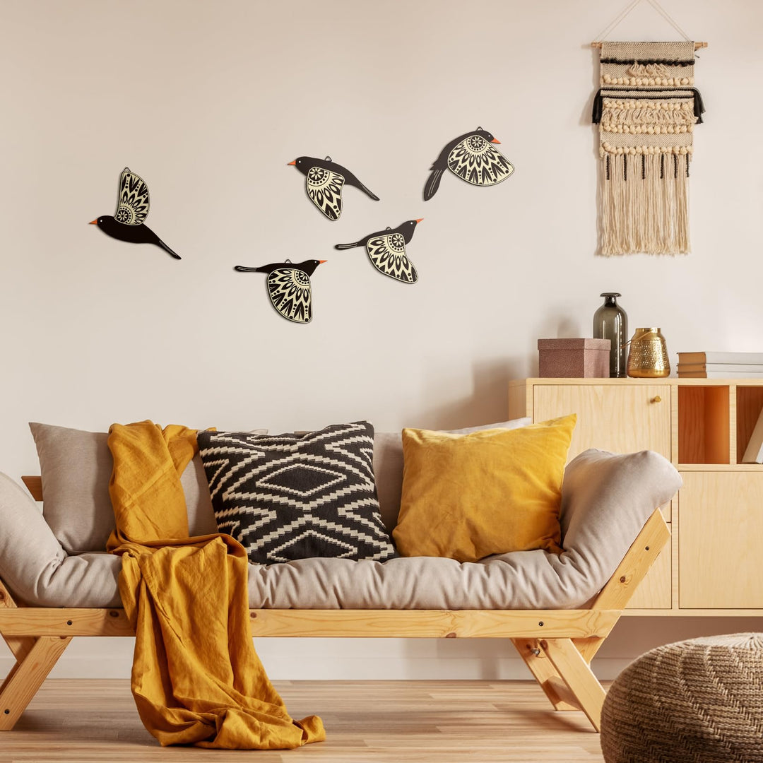 WoodCraft - Wooden Flying Birds Wall Decor