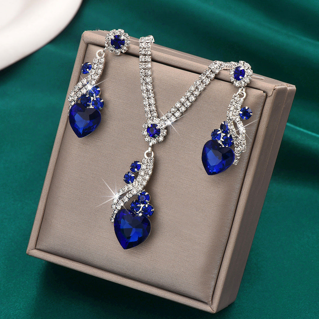 Lelia - Rhinestone Necklace Earrings Set