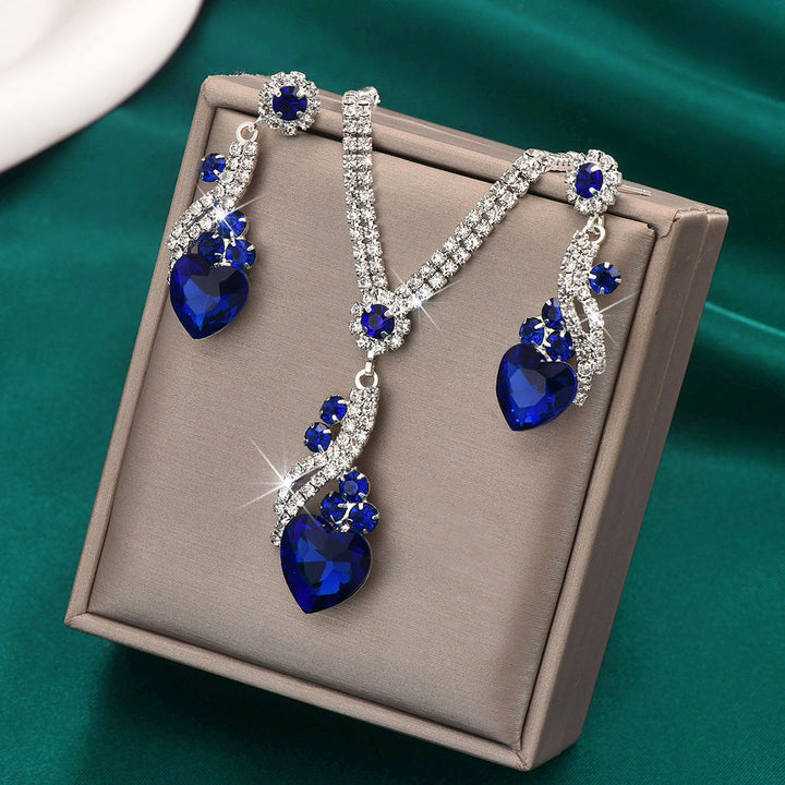 Lelia - Rhinestone Necklace Earrings Set