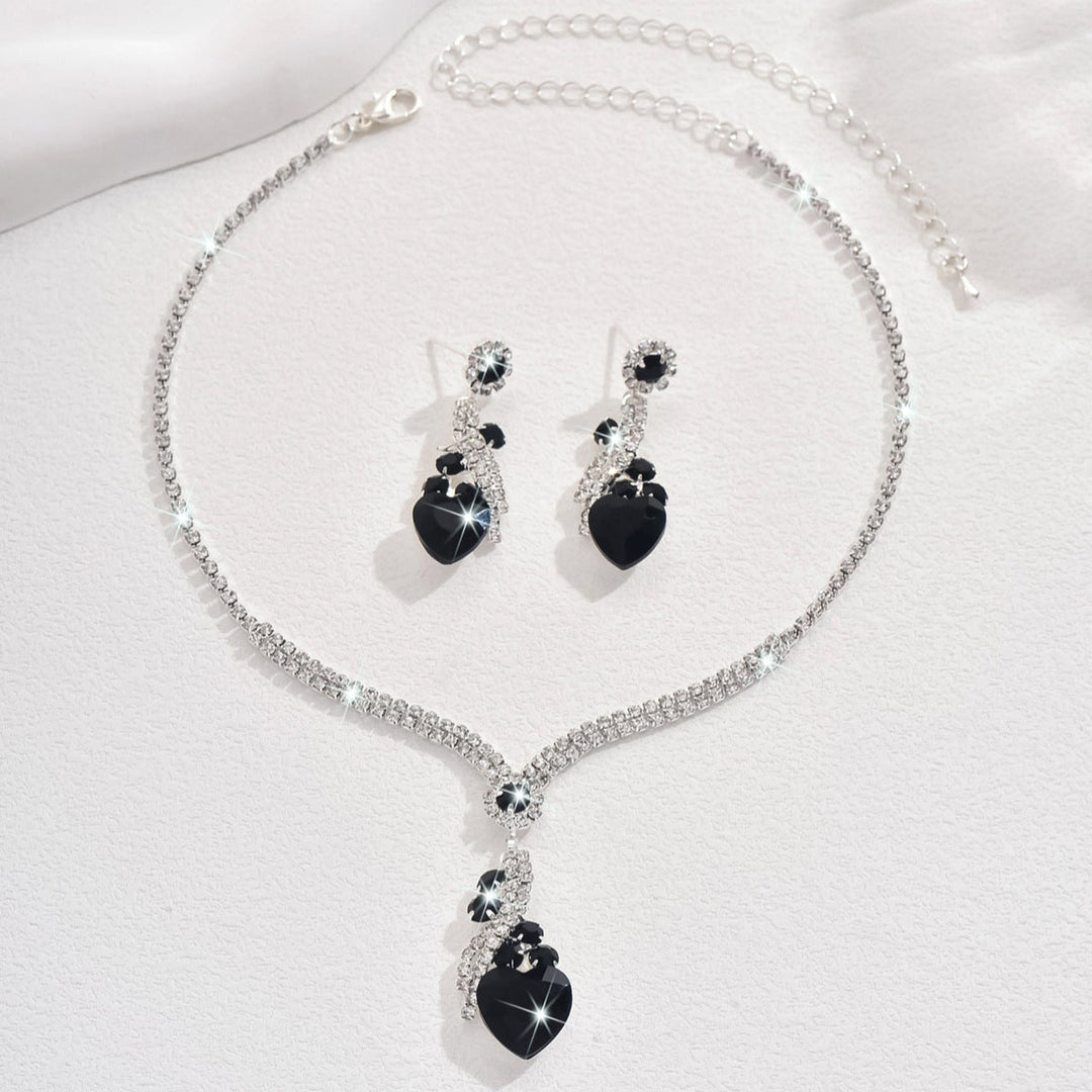 Lelia - Rhinestone Necklace Earrings Set
