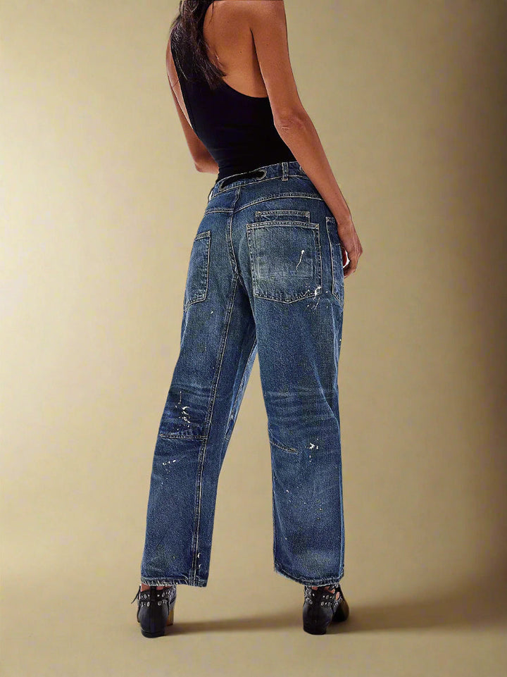 Felixa - Wide Leg Patchwork Denim Pants