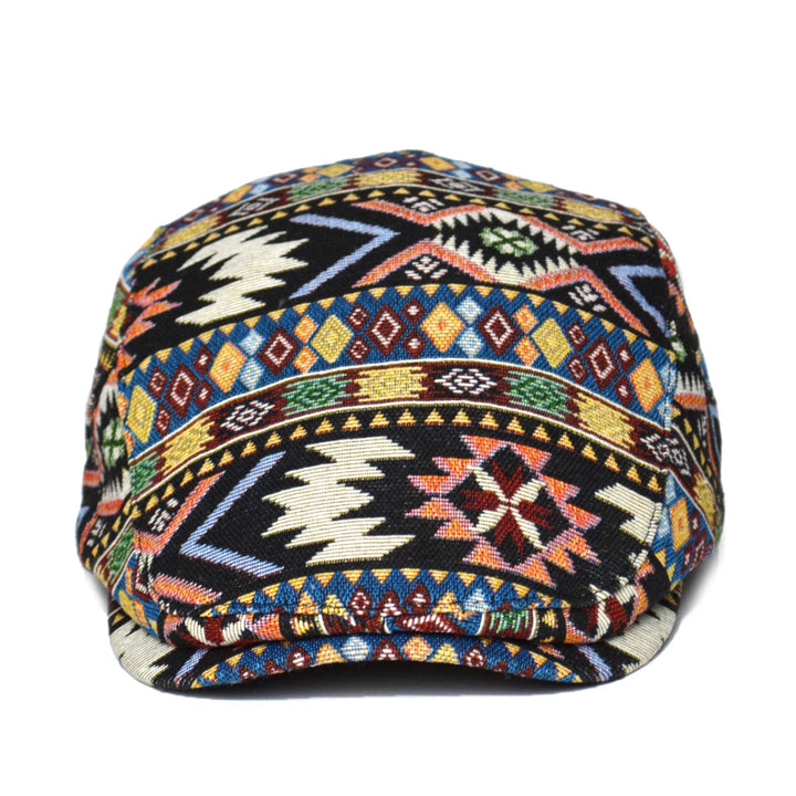 TribalMuse - Colorful Beret With Geometric Design