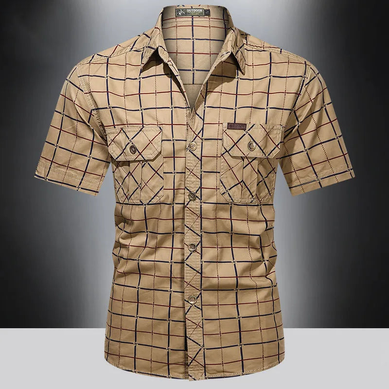 Steinar - Elegant Short Sleeve Checked Shirt