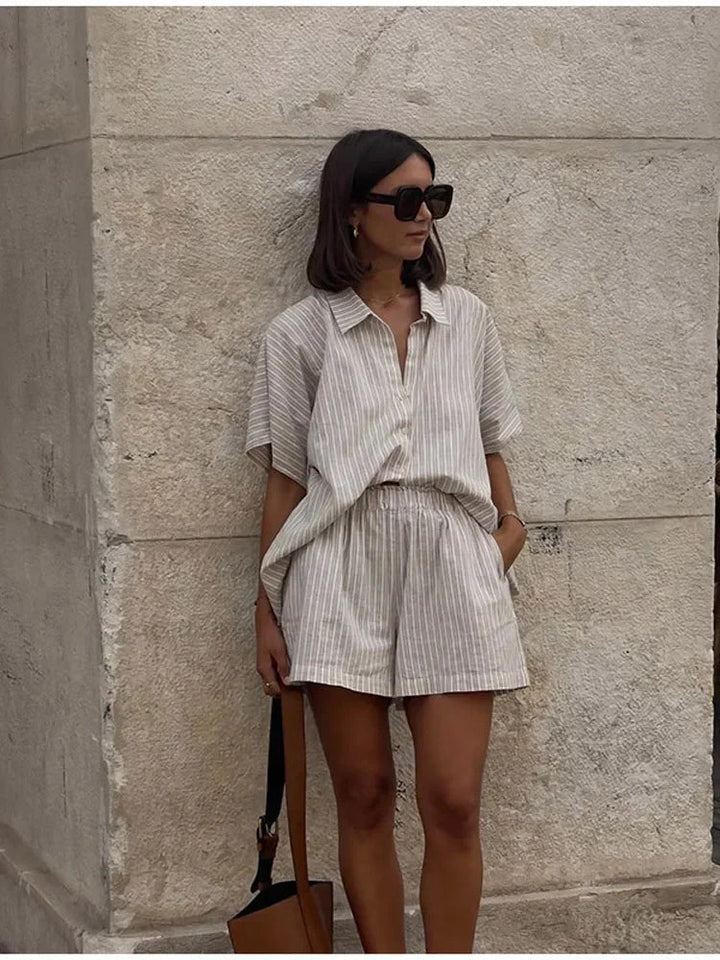 Geeta - Striped Print Two Piece Set