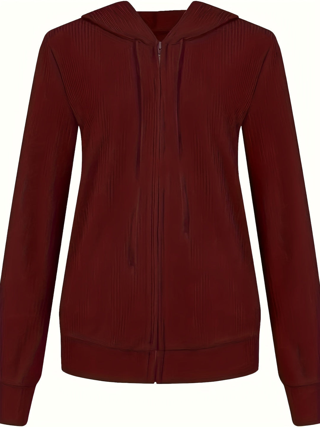 Moira - Long Sleeve Zip Up Drawstring Hoodies