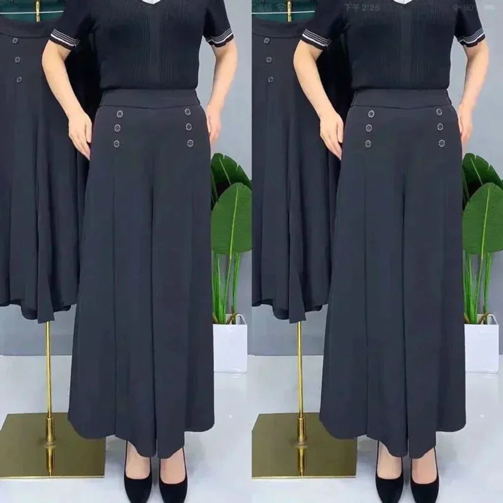 Malou - Stylish Pleated Wide Leg Pant