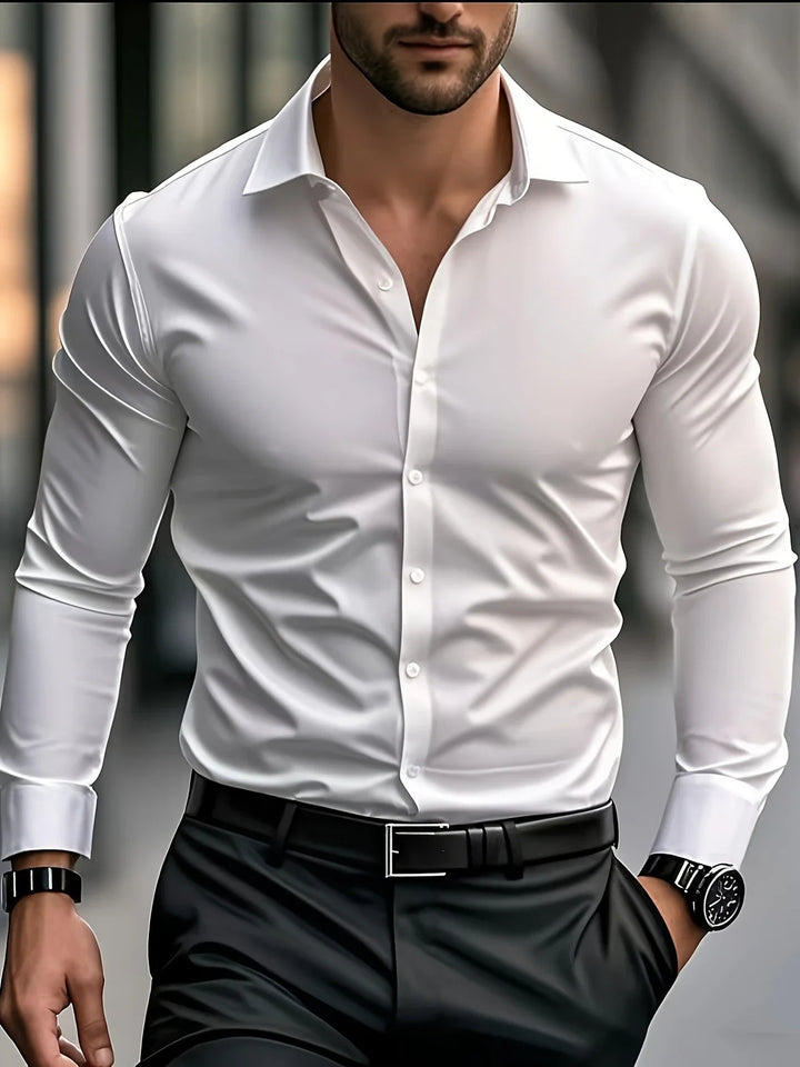 Byron - Elegant Long Sleeve Shirt With Button