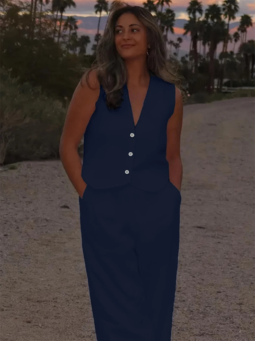 Jorja - Elegant Sleeveless Two Piece Outfit Set