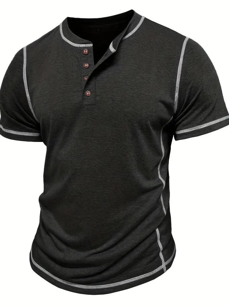 Orazio - Short Sleeve T Shirt With Button