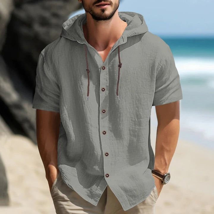 Osvaldo - Comfortable Short Sleeve Hooded Shirt