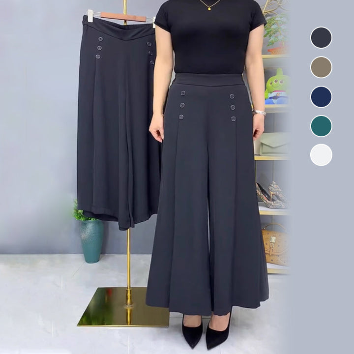 Malou - Stylish Pleated Wide Leg Pant