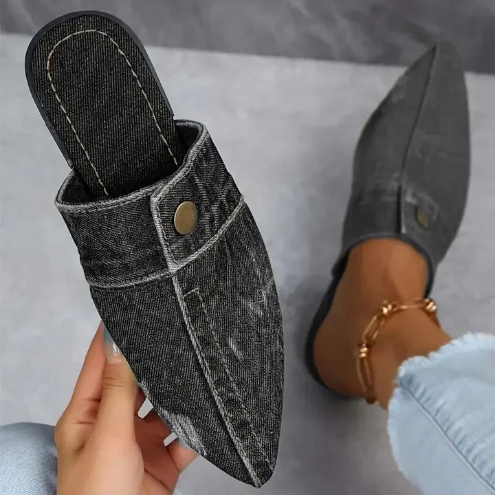 Evropi - Summer Mules With Metal Buckle