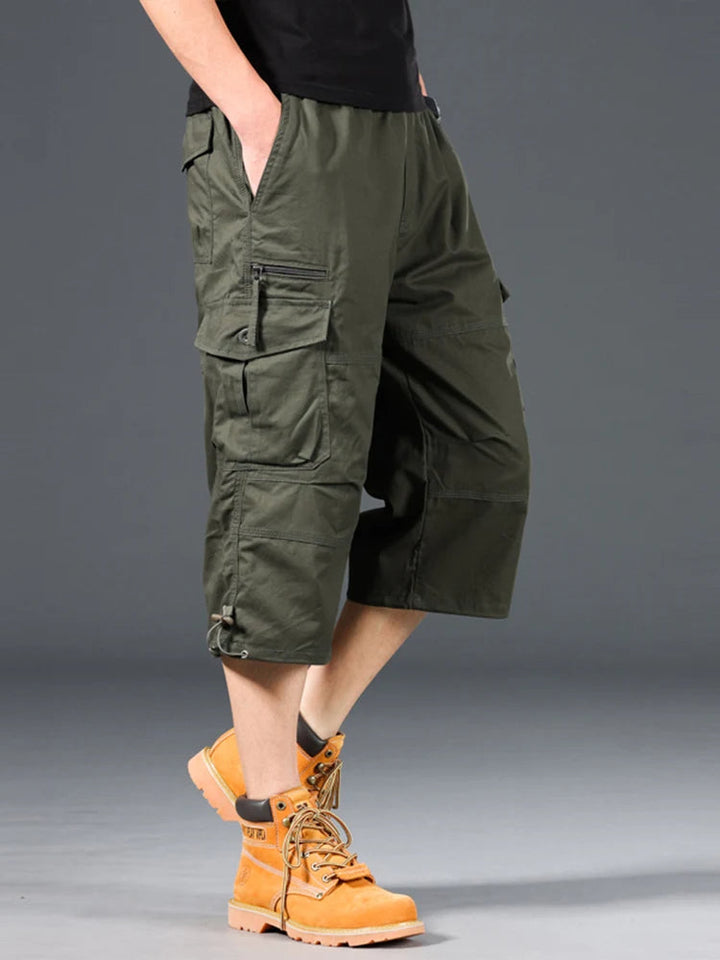 Esman - Elastic Waist Cargo Shorts