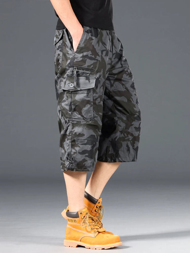 Esman - Elastic Waist Cargo Shorts