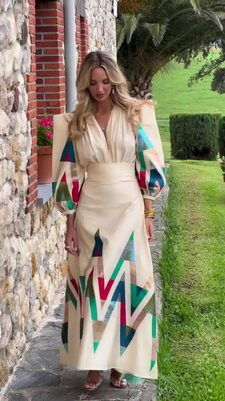 Eleni - Printed V-Neck 2 Piece Set