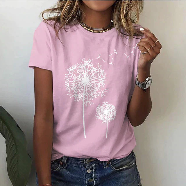 Rafaela - Stylish T Shirt With Dandelion Print