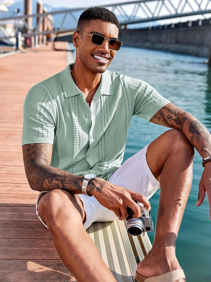 Semyon - Fashionable Intricate Pattern Knitted Shirt