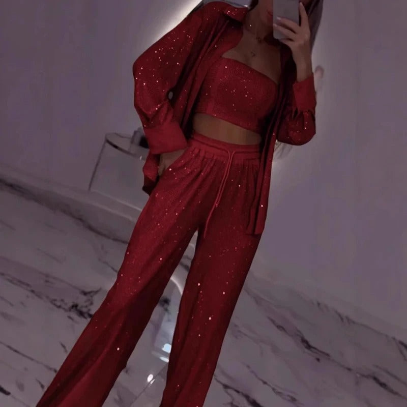 Vanilla -  Sequins Shiny Three Piece Set