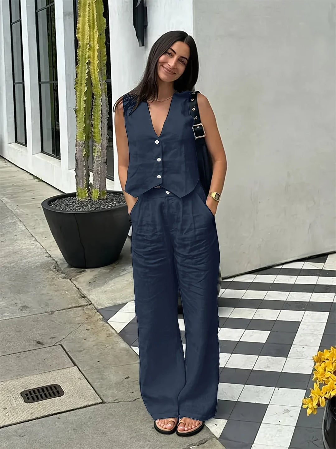 Jorja - Elegant Sleeveless Two Piece Outfit Set