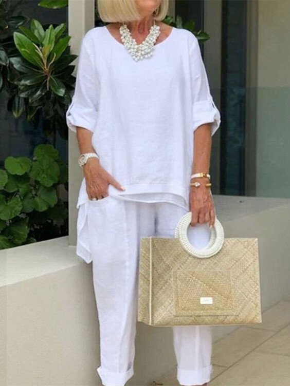 Danni - Round Neck 2 Piece Casual Suit