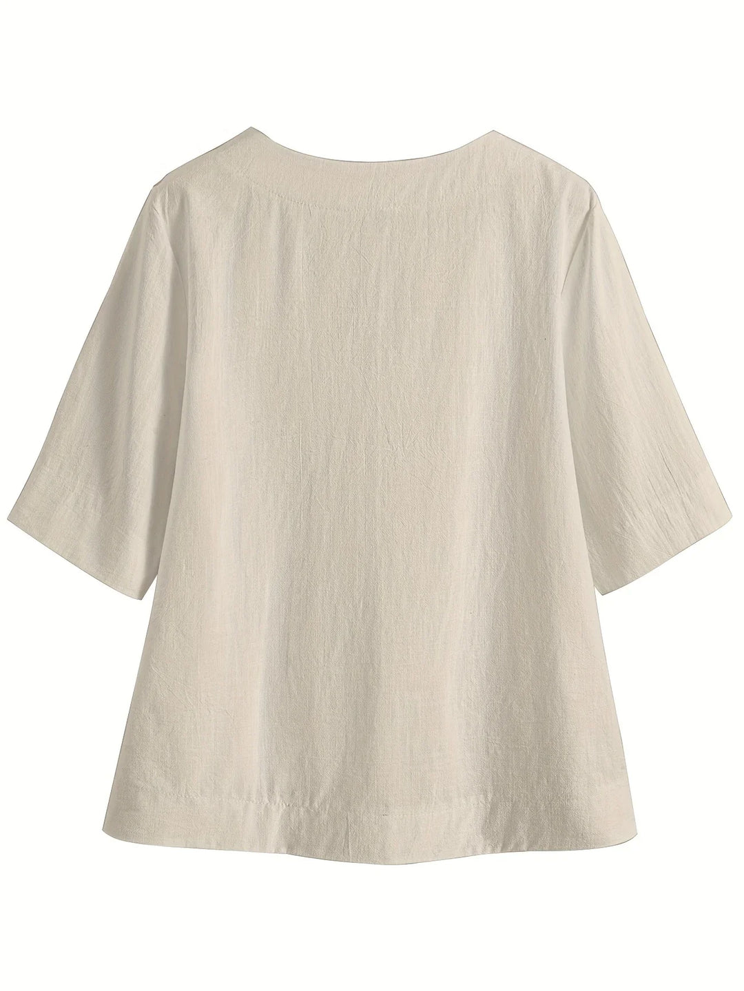 Mattea - Casual Loose Fitting Top With V Neck
