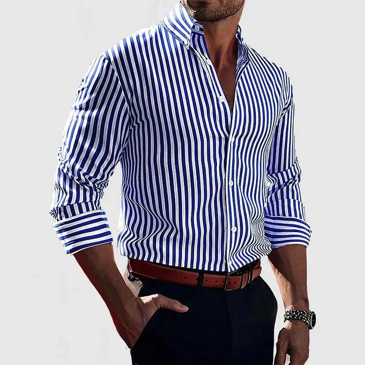 Mormon - Casual Striped Button-Up Shirt