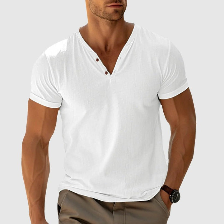 Eligio - Knitted T-Shirt With Button